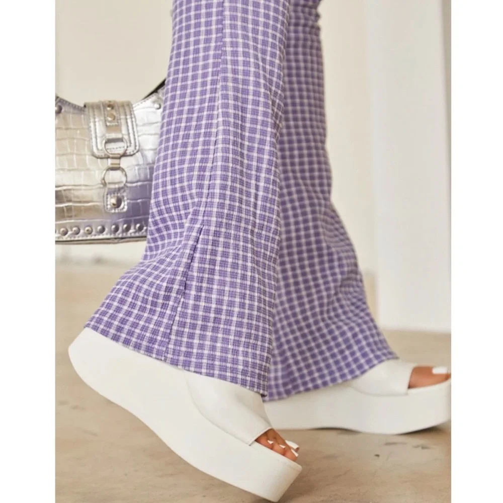 White Wide Band Platform Slip On Sandals - Picture 4 of 8